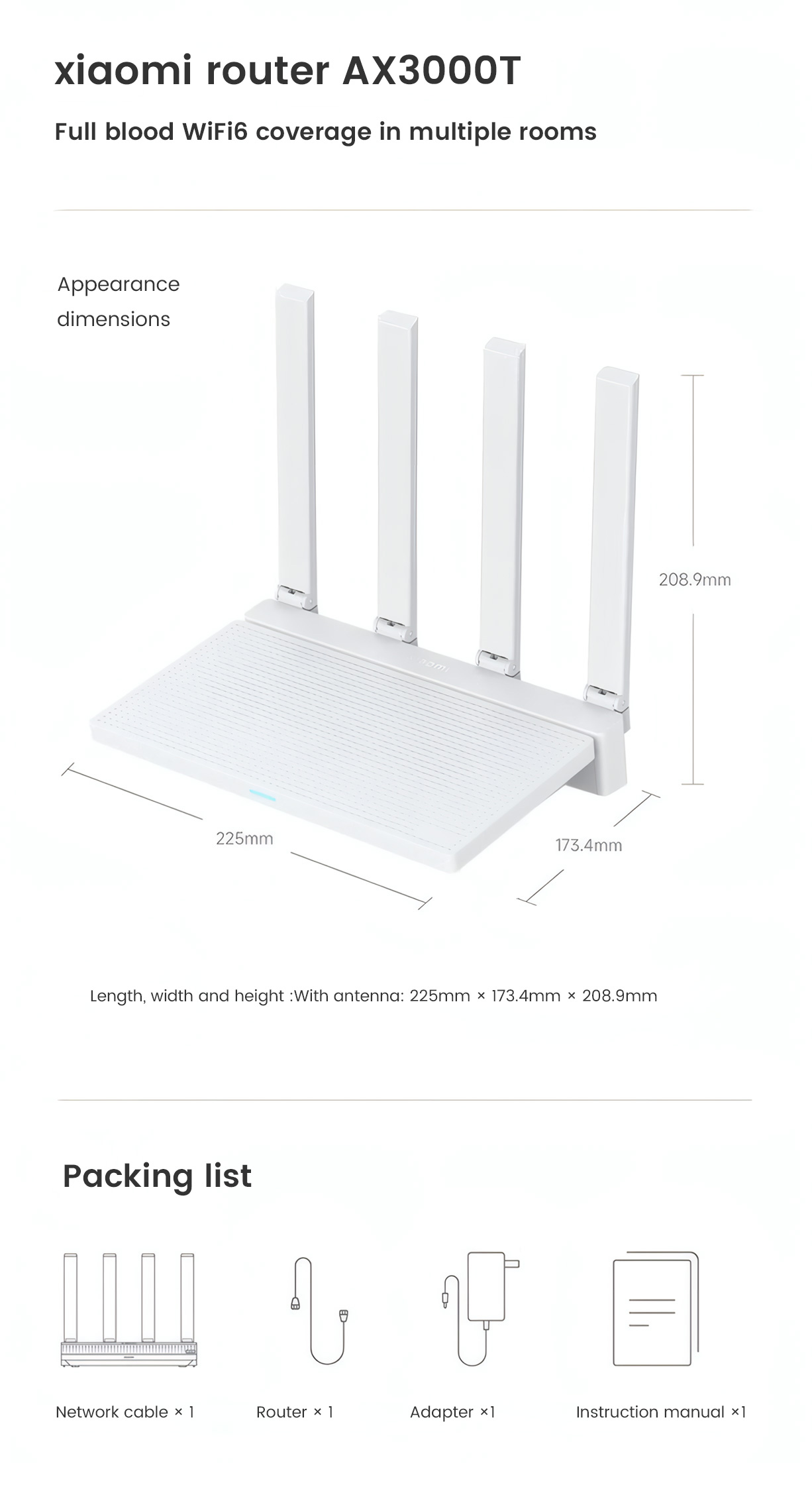 Xiaomi Router Ax3000T Full WiFi 6 Coverage In Multiple Rooms