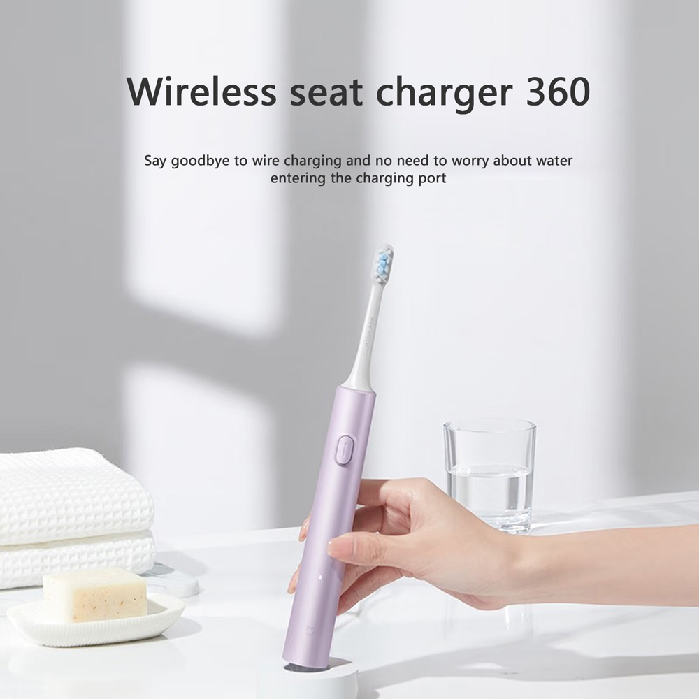 a6-1-1000 Mijia Sonic Electric Toothbrush T302 4-Brush Head Set 4 Weeks Double Plaque Removal 4 Clean Tooth Modes
