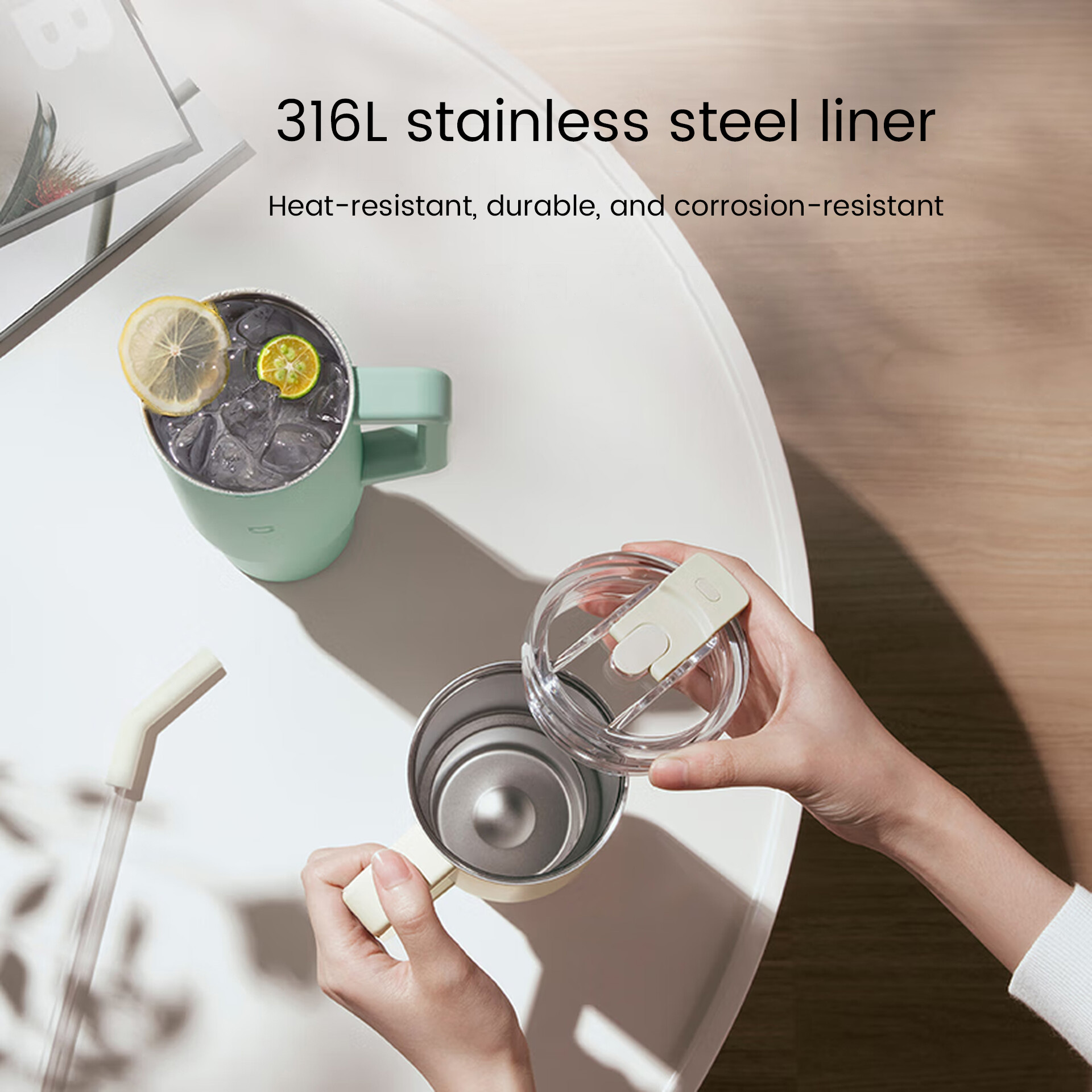 Straw Cups 1L Enjoy A Large Capacity, Drink As Much As You Like In A Cup Of Three Drinks