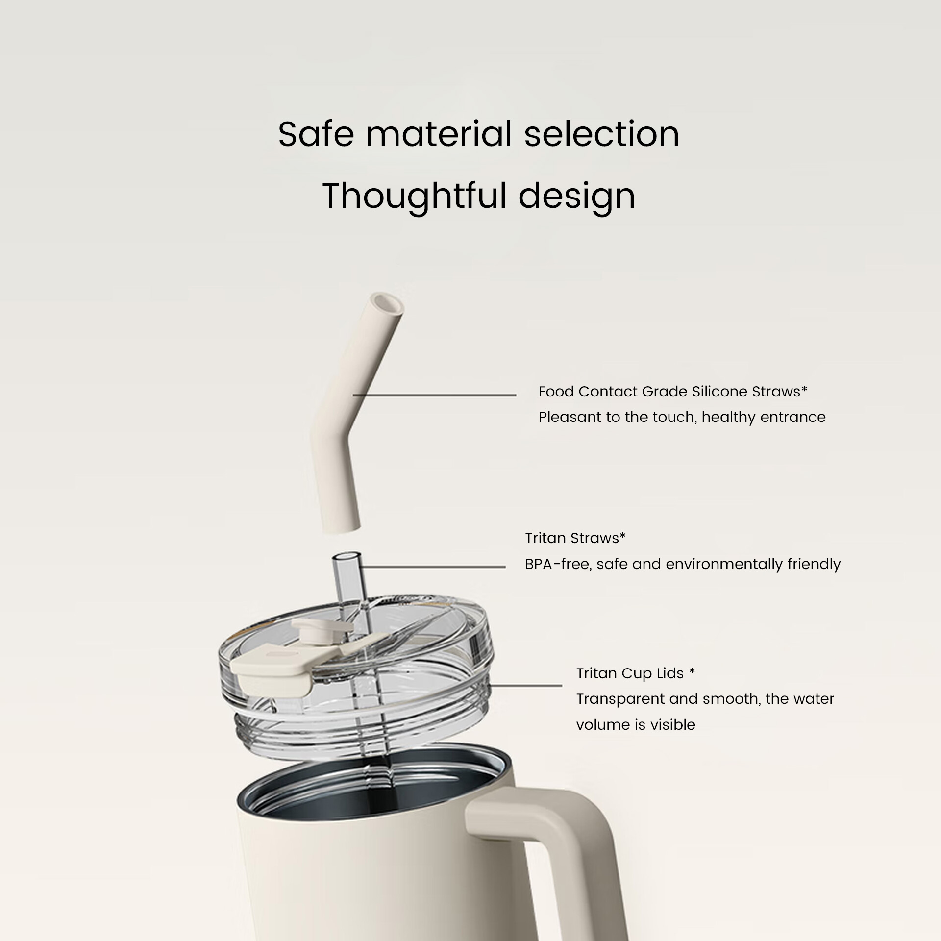 Straw Cups 1L Enjoy A Large Capacity, Drink As Much As You Like In A Cup Of Three Drinks