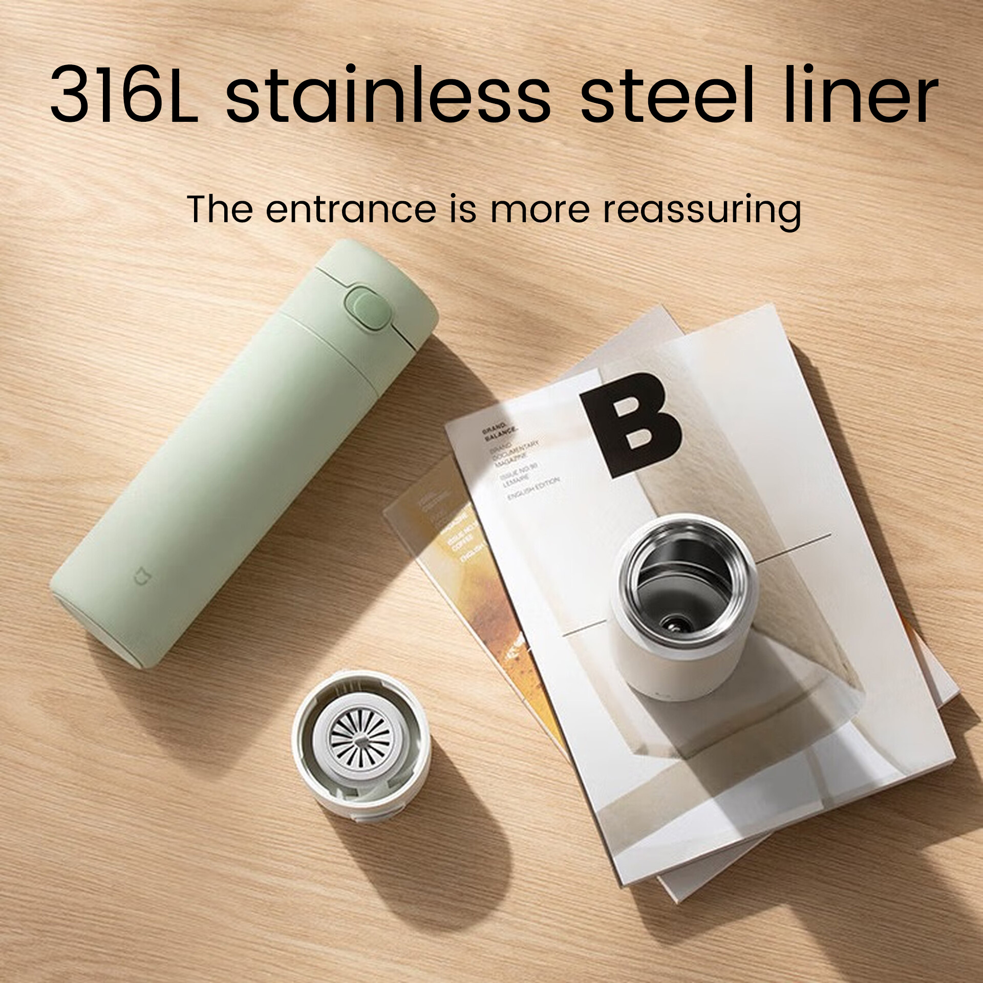 b3 Mijia Pop-Lid Insulated Mug One Button To Open The Lid, Easy To Travel With