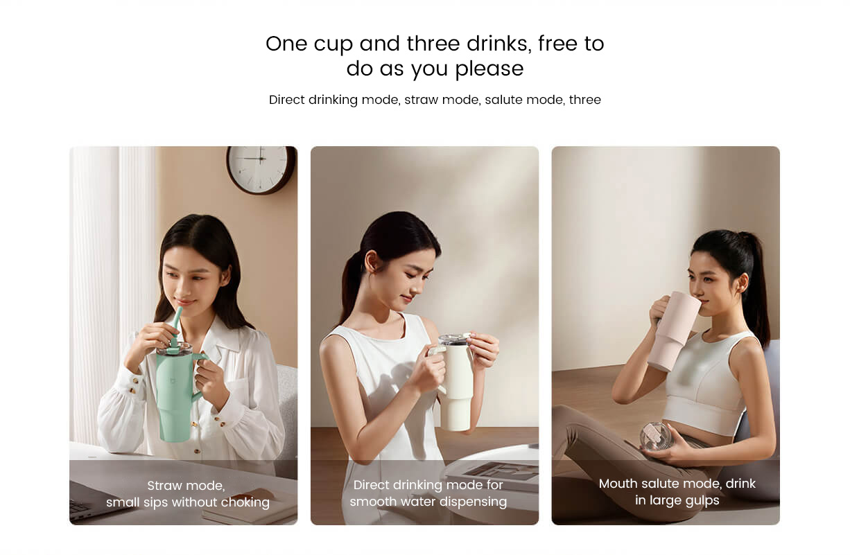 Straw Cups 1L Enjoy A Large Capacity, Drink As Much As You Like In A Cup Of Three Drinks