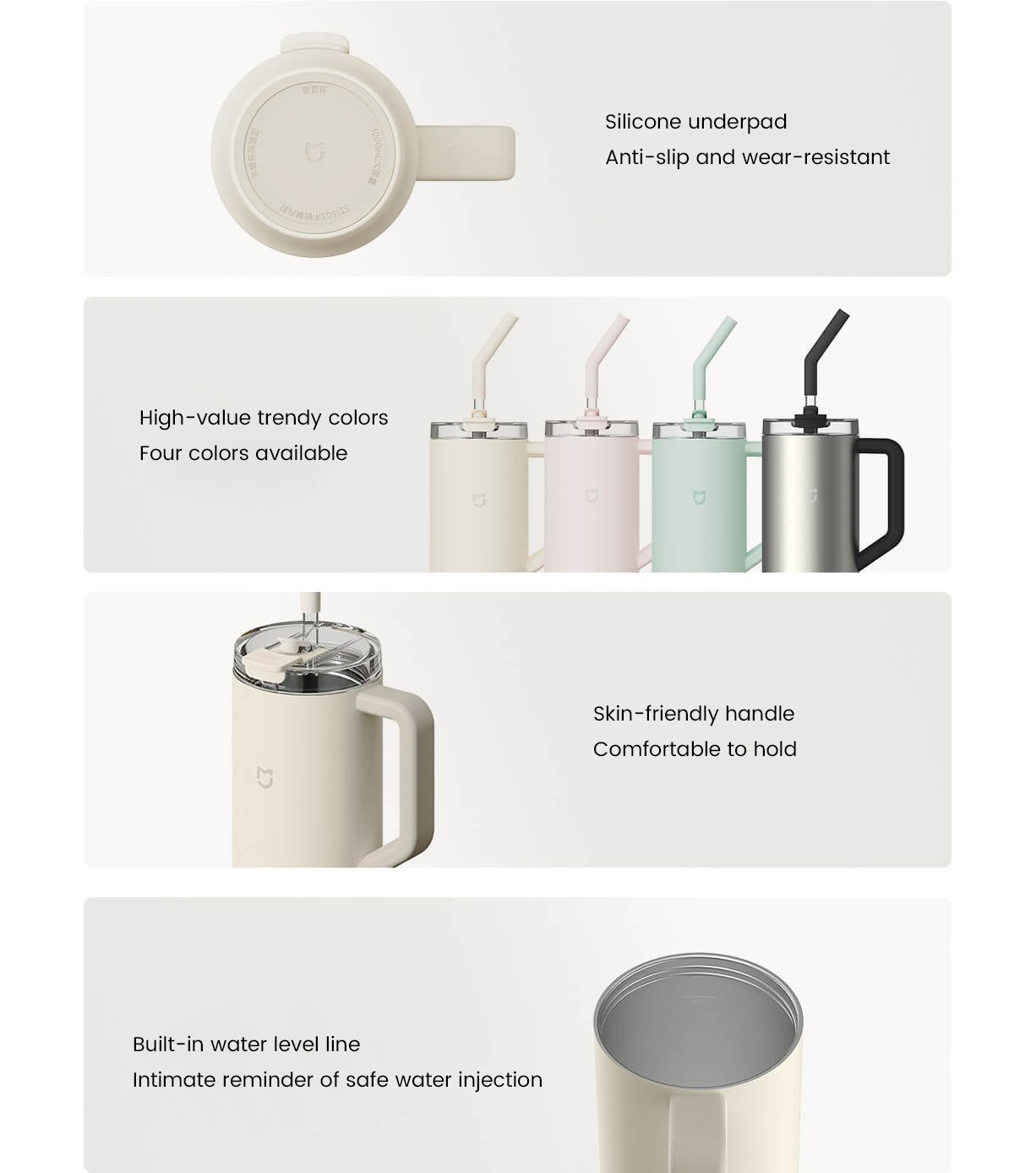 Straw Cups 1L Enjoy A Large Capacity, Drink As Much As You Like In A Cup Of Three Drinks