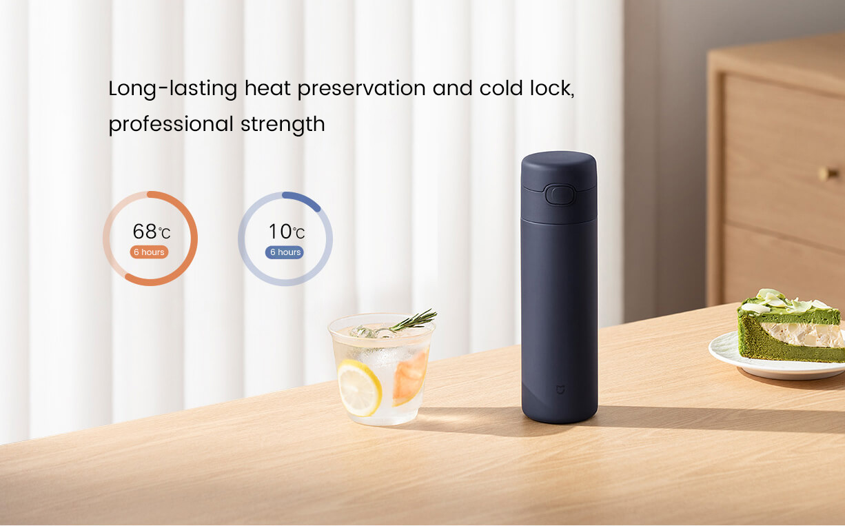 Mijia Pop-Lid Insulated Mug One Button To Open The Lid, Easy To Travel With