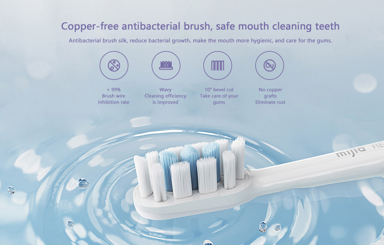 Mijia Sonic Electric Toothbrush T302 4-Brush Head Set 4 Weeks Double Plaque Removal 4 Clean Tooth Modes