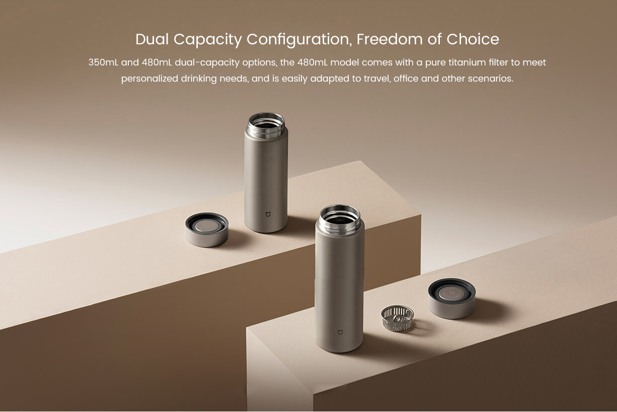 Mijia Thermos Mug Ti 2 350mL & 480mL Titanium Alloy Process