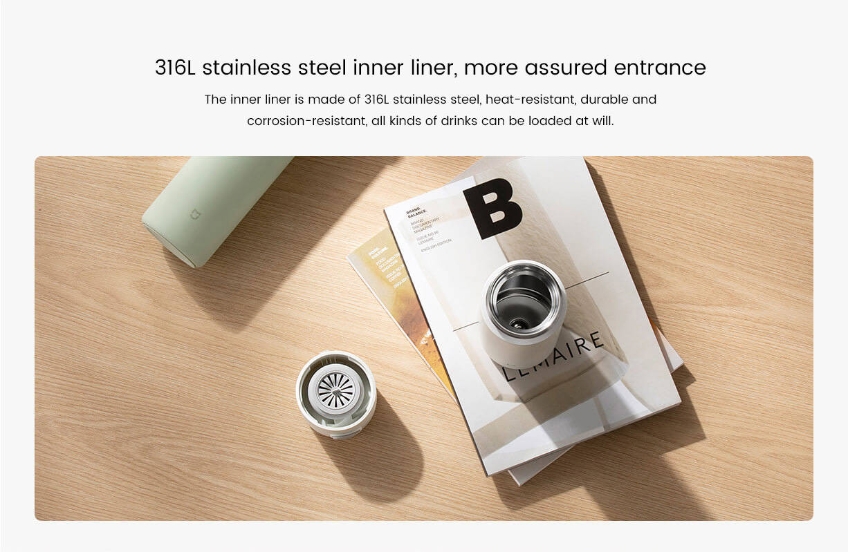 Mijia Pop-Lid Insulated Mug One Button To Open The Lid, Easy To Travel With