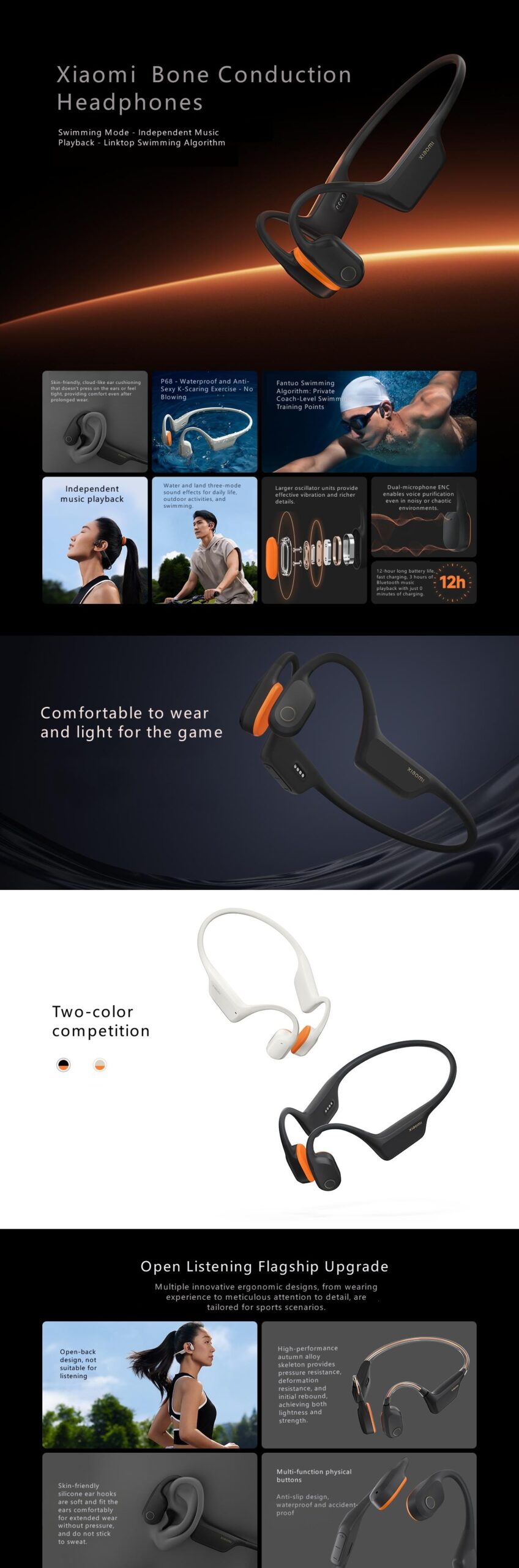 Xiaomi Bone Conduction Headphones Comfortable And Lightweight To Wear