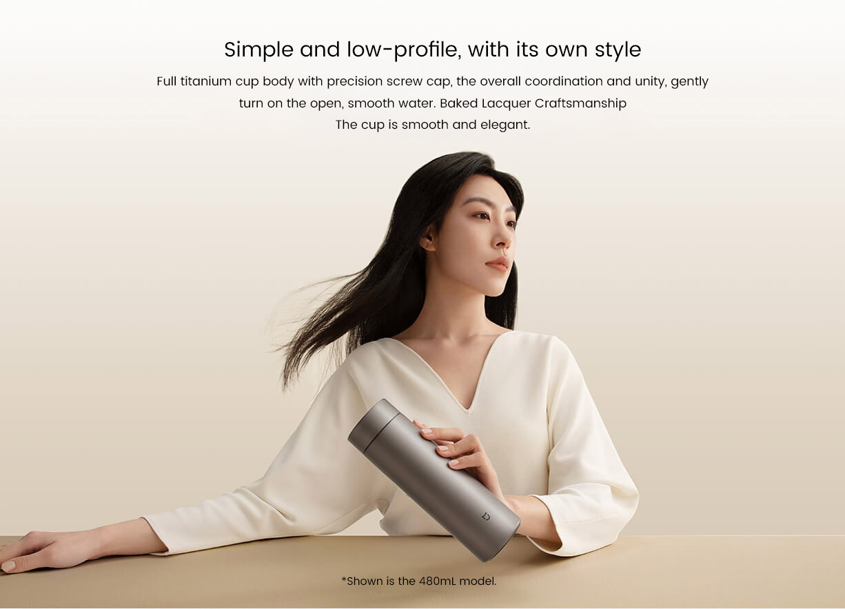 Mijia Thermos Mug Ti 2 350mL & 480mL Titanium Alloy Process