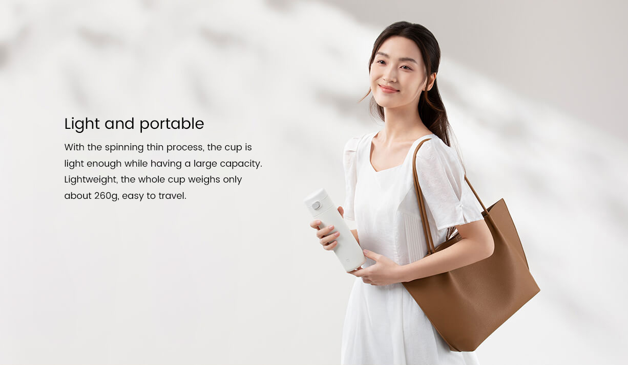 Mijia Pop-Lid Insulated Mug One Button To Open The Lid, Easy To Travel With