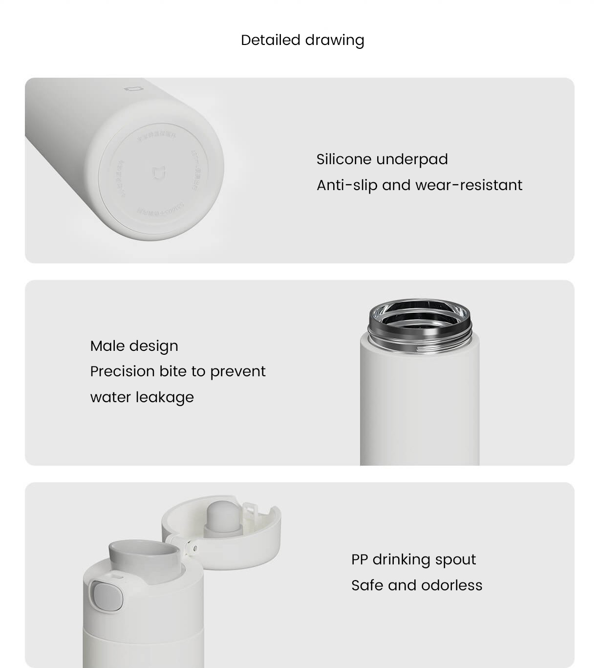 Mijia Pop-Lid Insulated Mug One Button To Open The Lid, Easy To Travel With