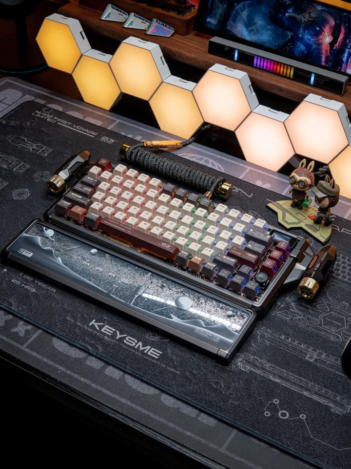 Mars 03 Mechanical Keyboard Reduced Noise Supports Wired And Wireless Hot Swap
