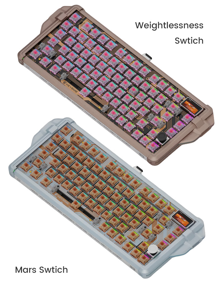 Mars 03 Mechanical Keyboard Reduced Noise Supports Wired And Wireless Hot Swap