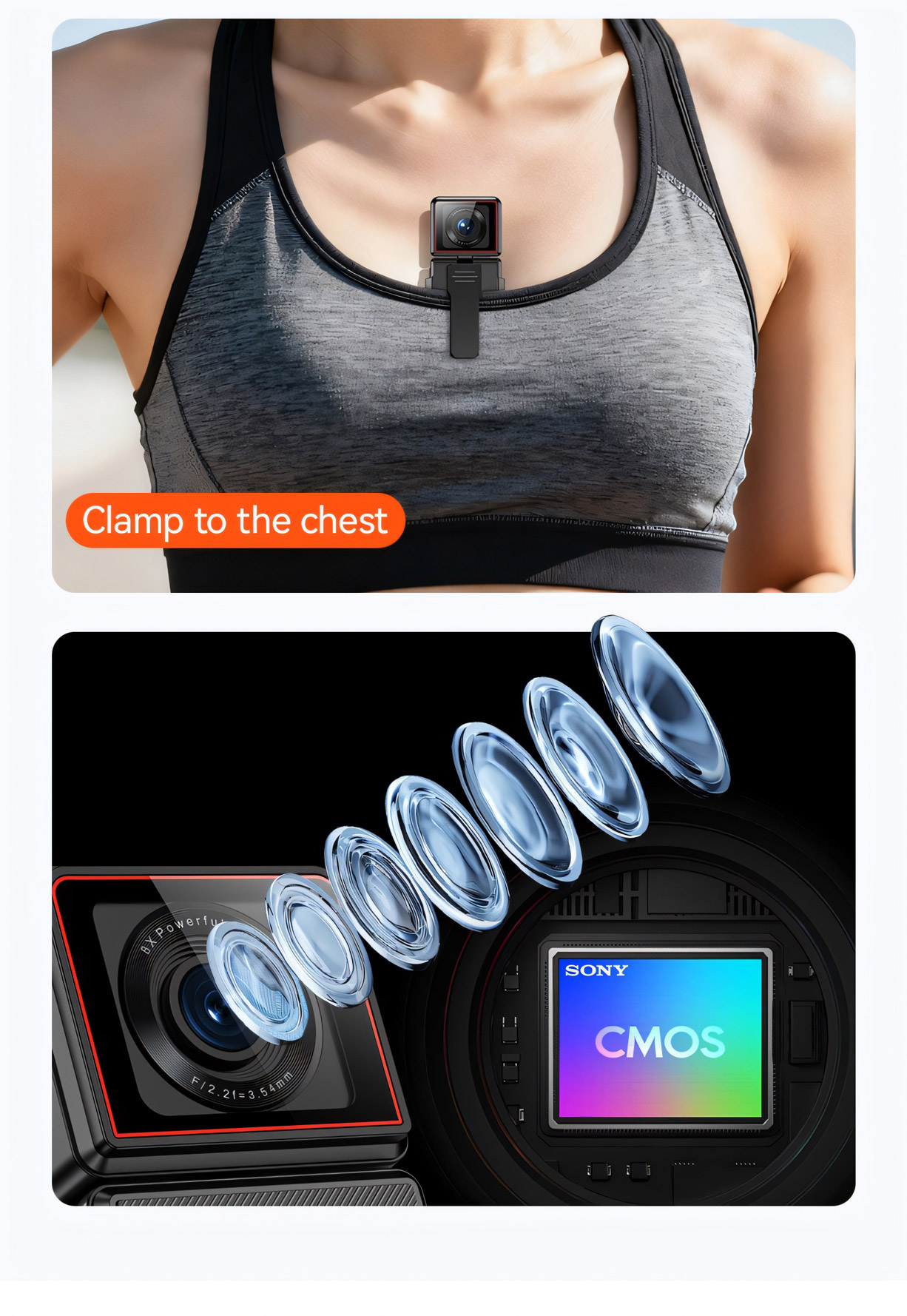 Panoramic Action Camera 2-Inch Touchscreen 5K Video Recording Wi-Fi Transmiss