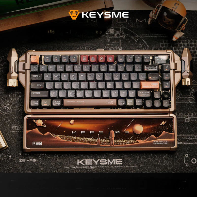 Mars 03 Mechanical Keyboard Reduced Noise Supports Wired And Wireless Hot Swap