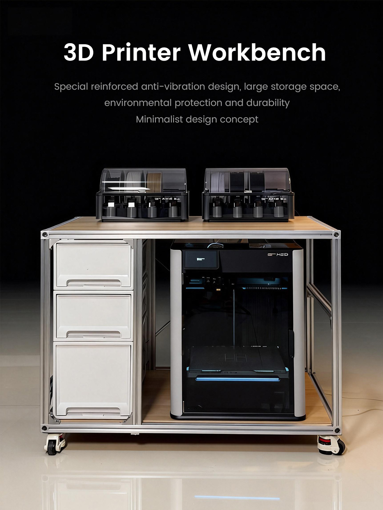 3D Printer Aluminum Profile Workbench, Compatible With All Bambu Lab Printers Customization Available