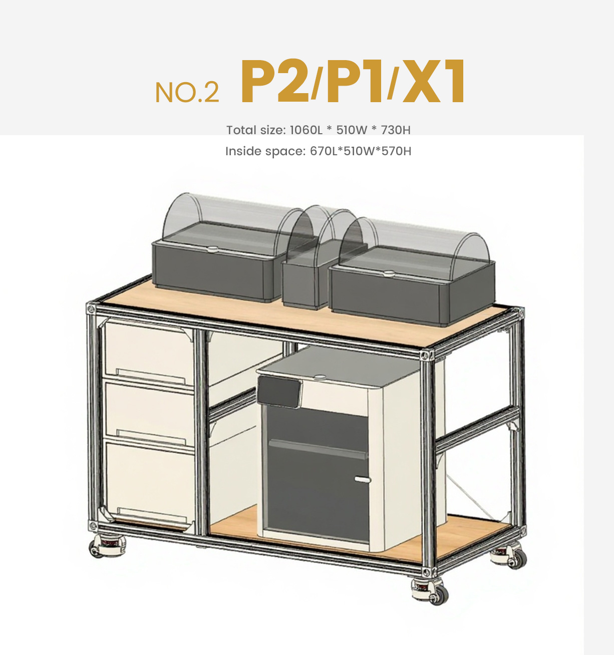 3D Printer Aluminum Profile Workbench, Compatible With All Bambu Lab Printers Customization Available