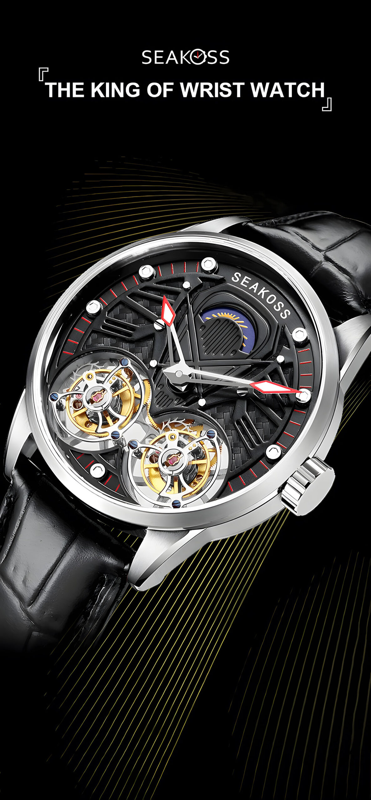 Skeleton Double Tourbillon Mechanical Watch