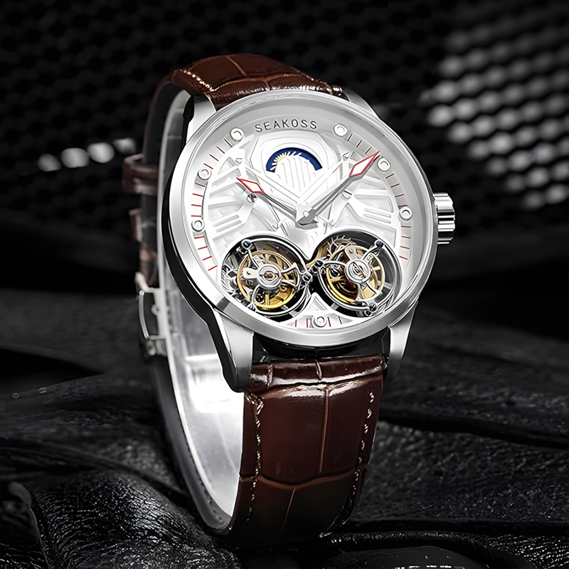 Skeleton Double Tourbillon Mechanical Watch