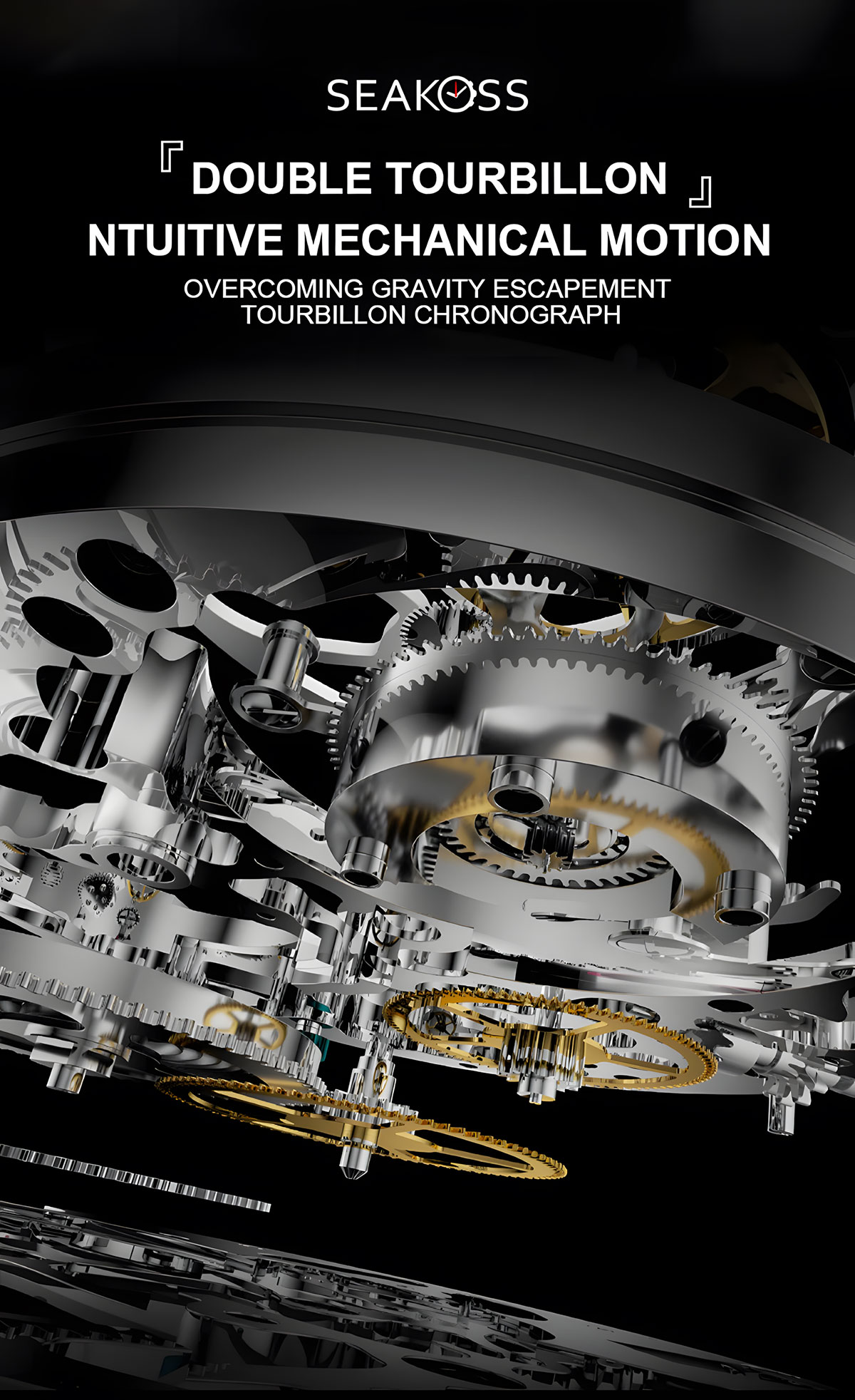 Skeleton Double Tourbillon Mechanical Watch