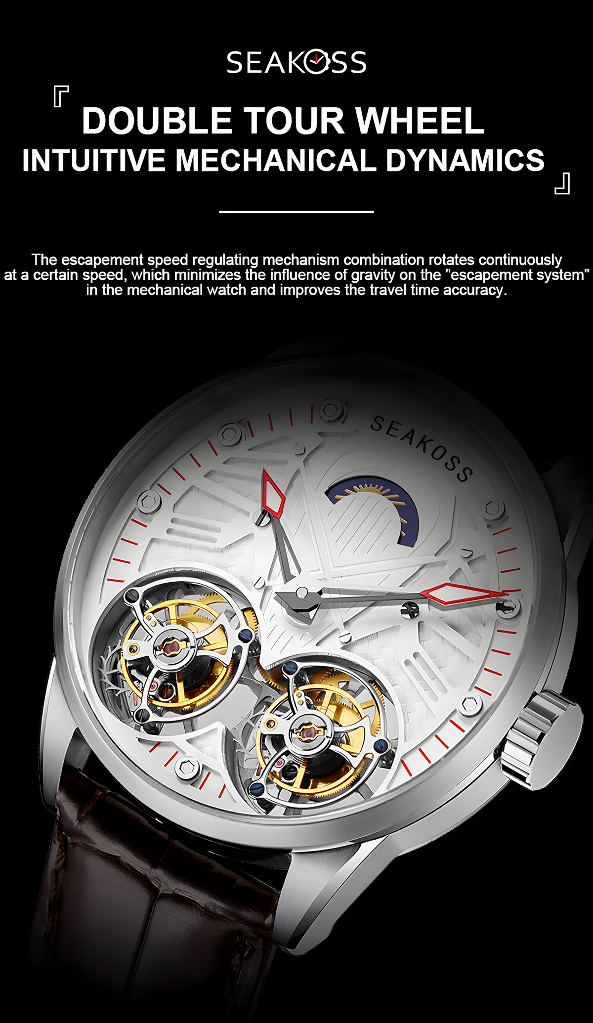 Skeleton Double Tourbillon Mechanical Watch