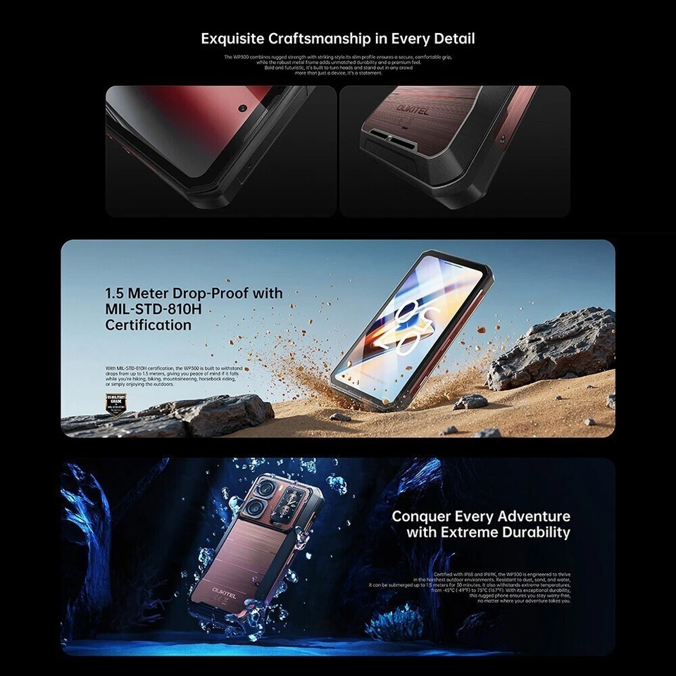 OUKITEL WP300 5G Outdoor Smartphone 36GB+512GB Modulare abnehmbare Uhr Handy NFC