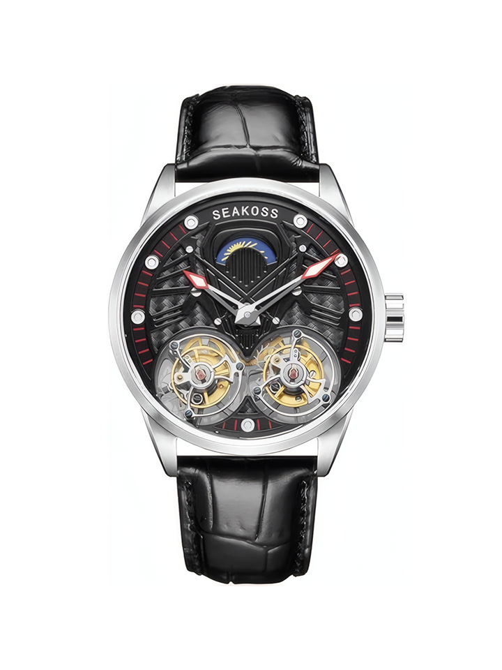 Skeleton Double Tourbillon Mechanical Watch