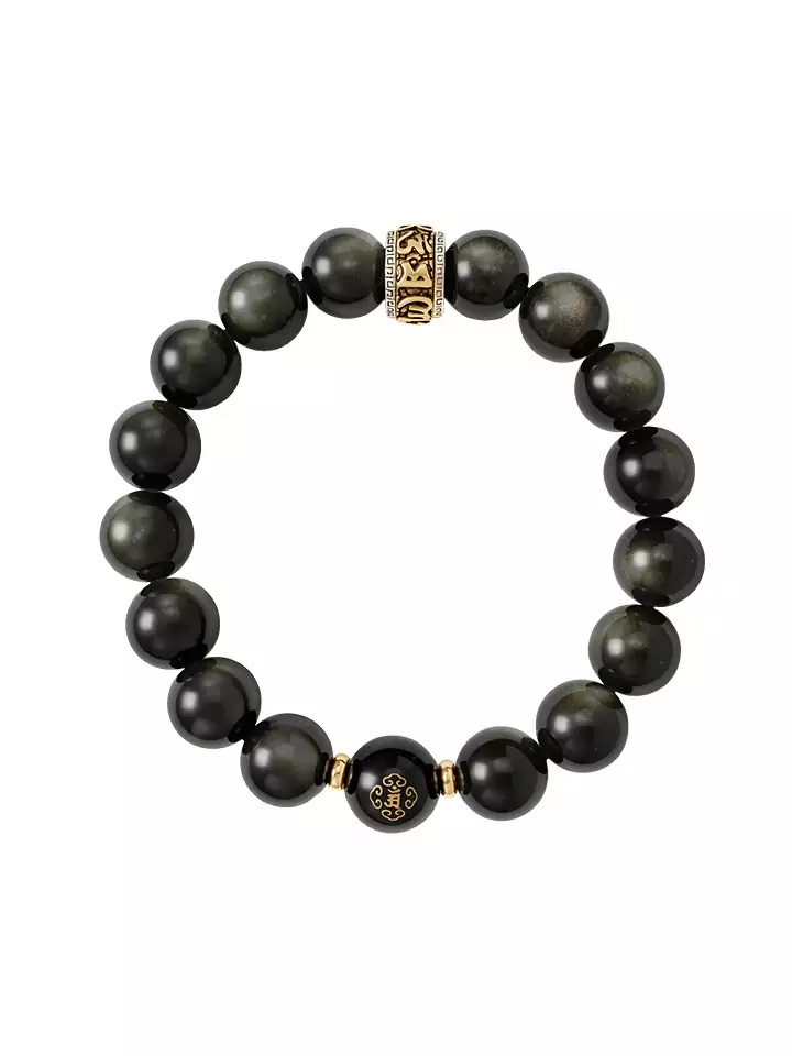 KUZNEY Premium Palace Imperial Grade Gold Obsidian Bracelet