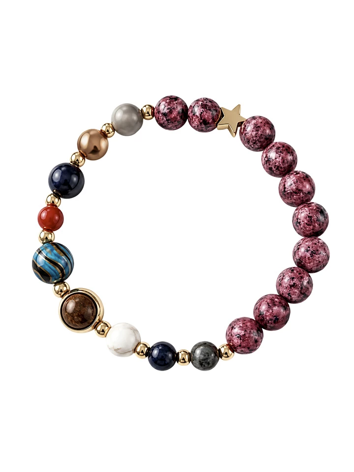 KUZNEY Multi-Planet Elastic Bracelet, Unisex Aesthetic Daily Jewelry