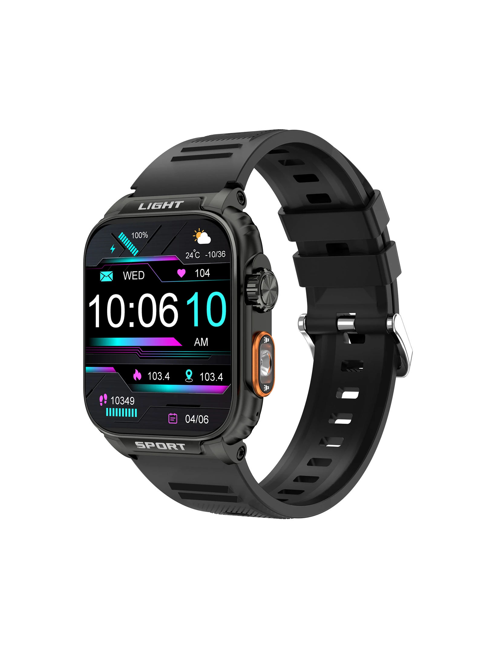 P5 Rugged Mecha Outdoor Smart Watch High brightness lighting