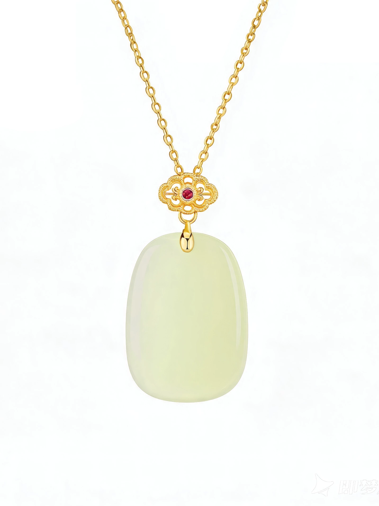 KUZNEY Heitan Jade Necklace Peace and Safety Charm