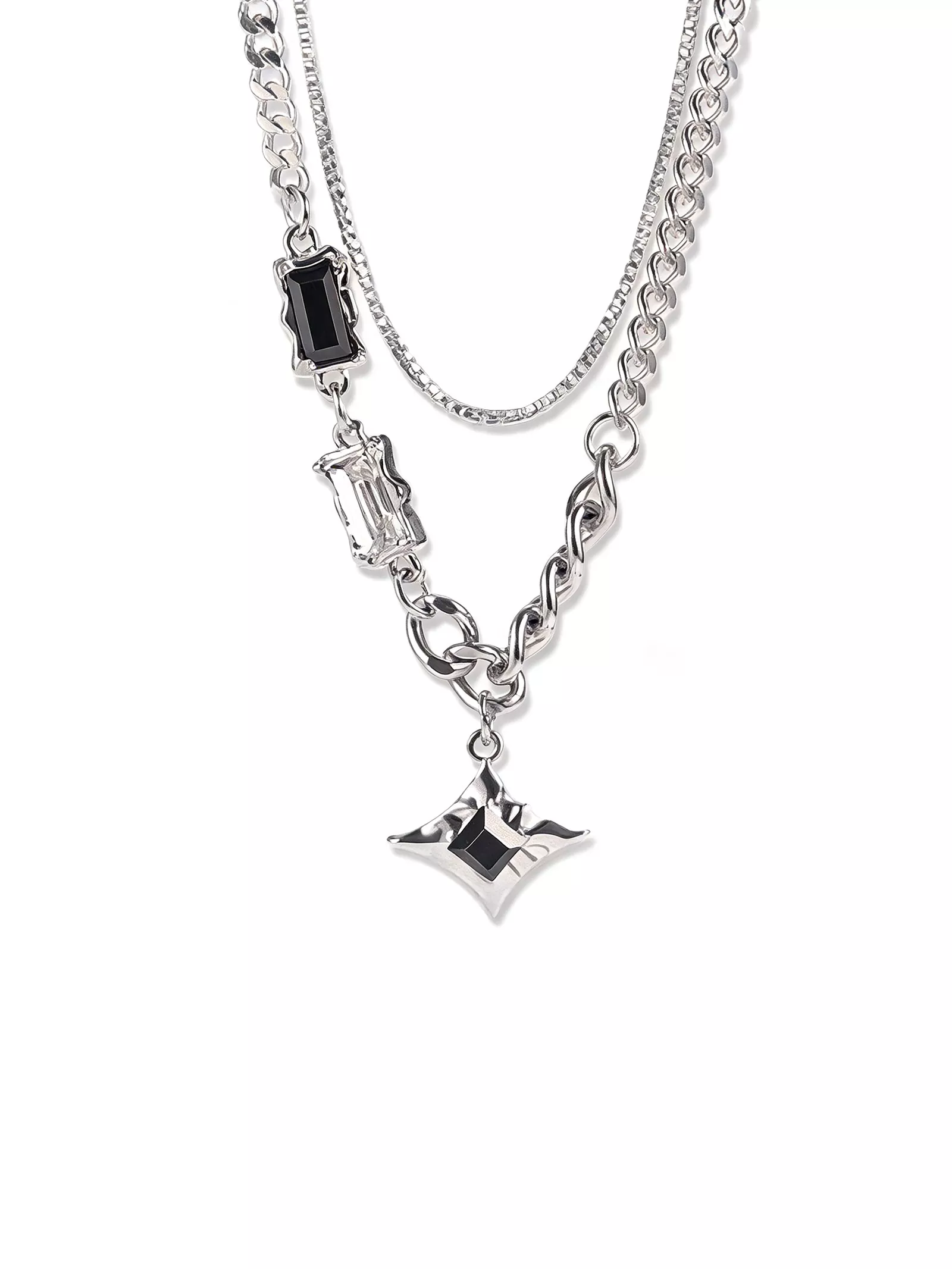 KUZNEY Double-layered starlight necklace for men - high-end and versatile pendant