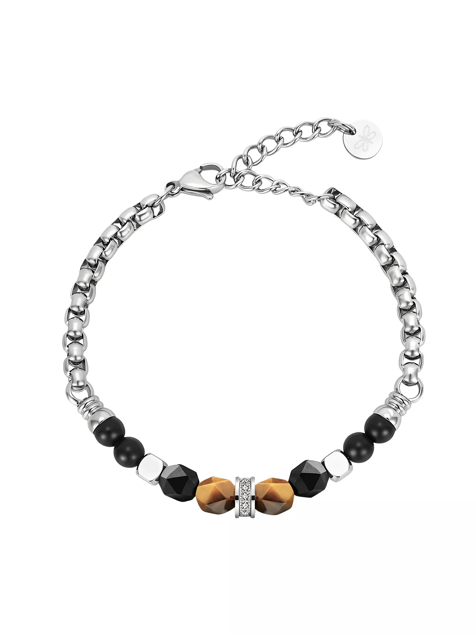 KUZNEY Transfer bead tiger eye stone bracelet Titanium Steel Adjustable Bracelet