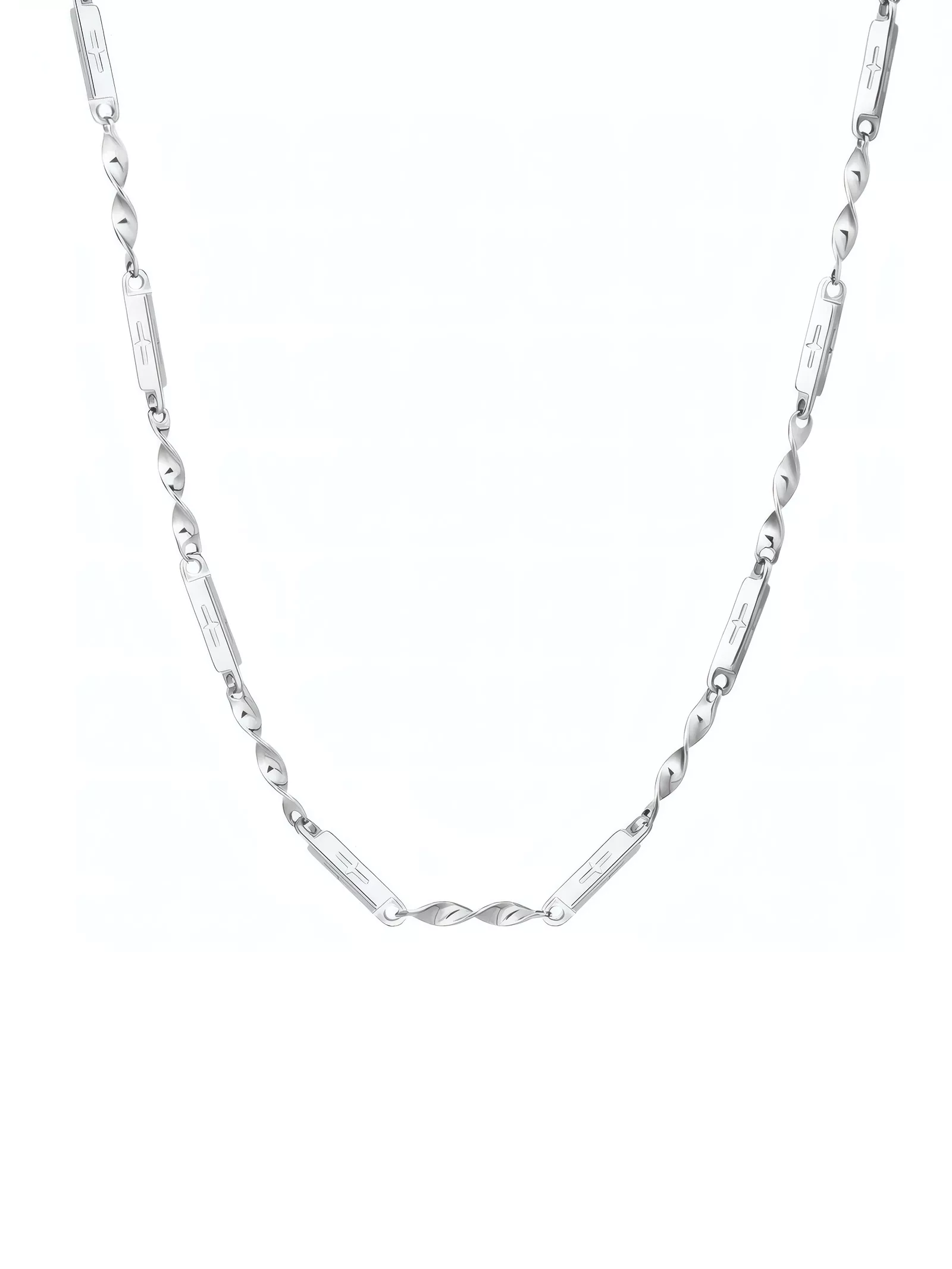 KUZNEY Pure silver Möbius bamboo-shaped pendant necklace