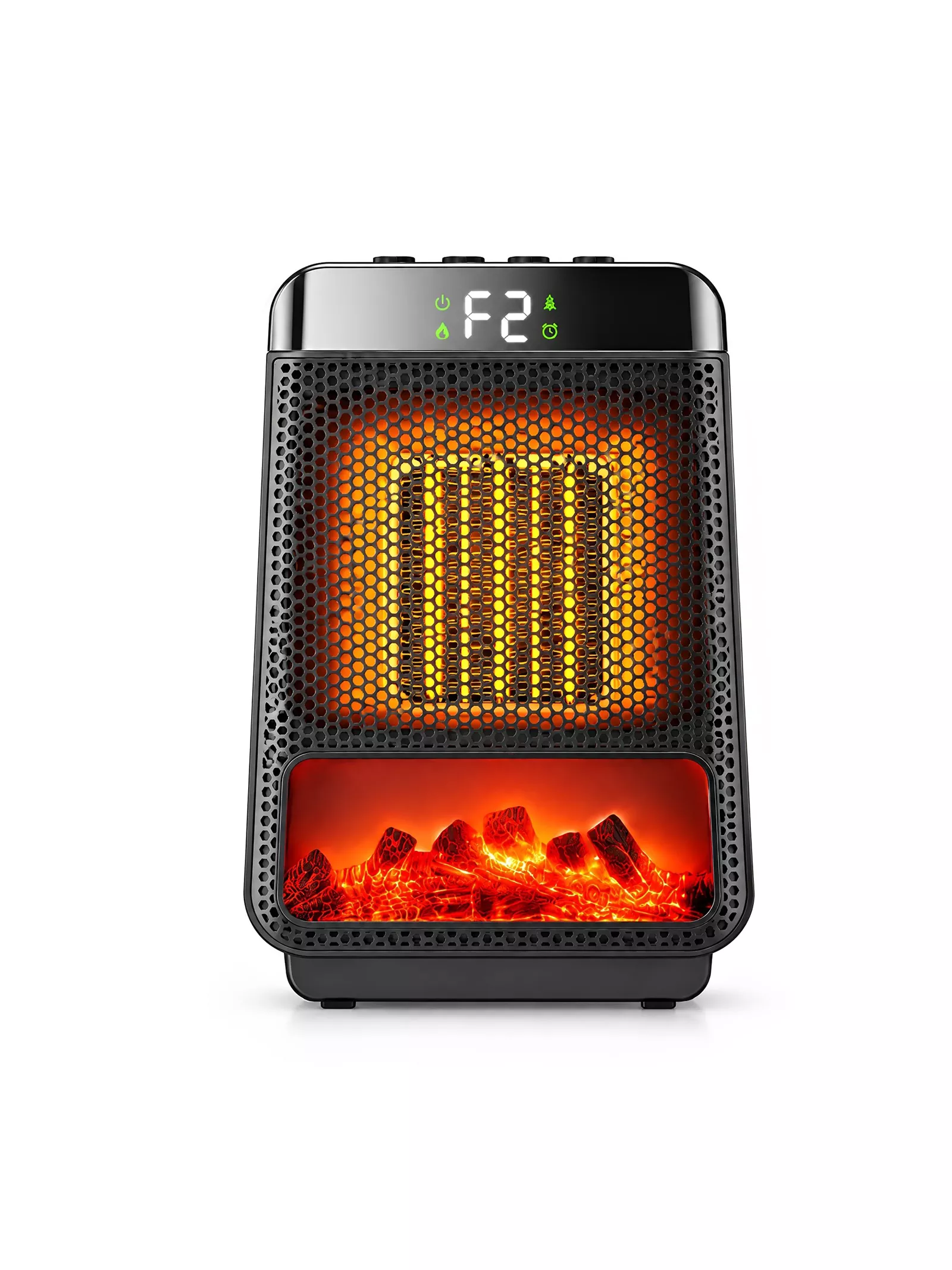 KUZNEY 3D Simulated Flame Silent PTC Fast Heating Ambient Light Space Heater